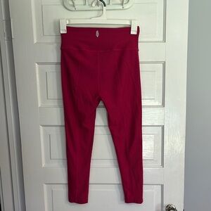 Free People Pink Ribbed Leggings